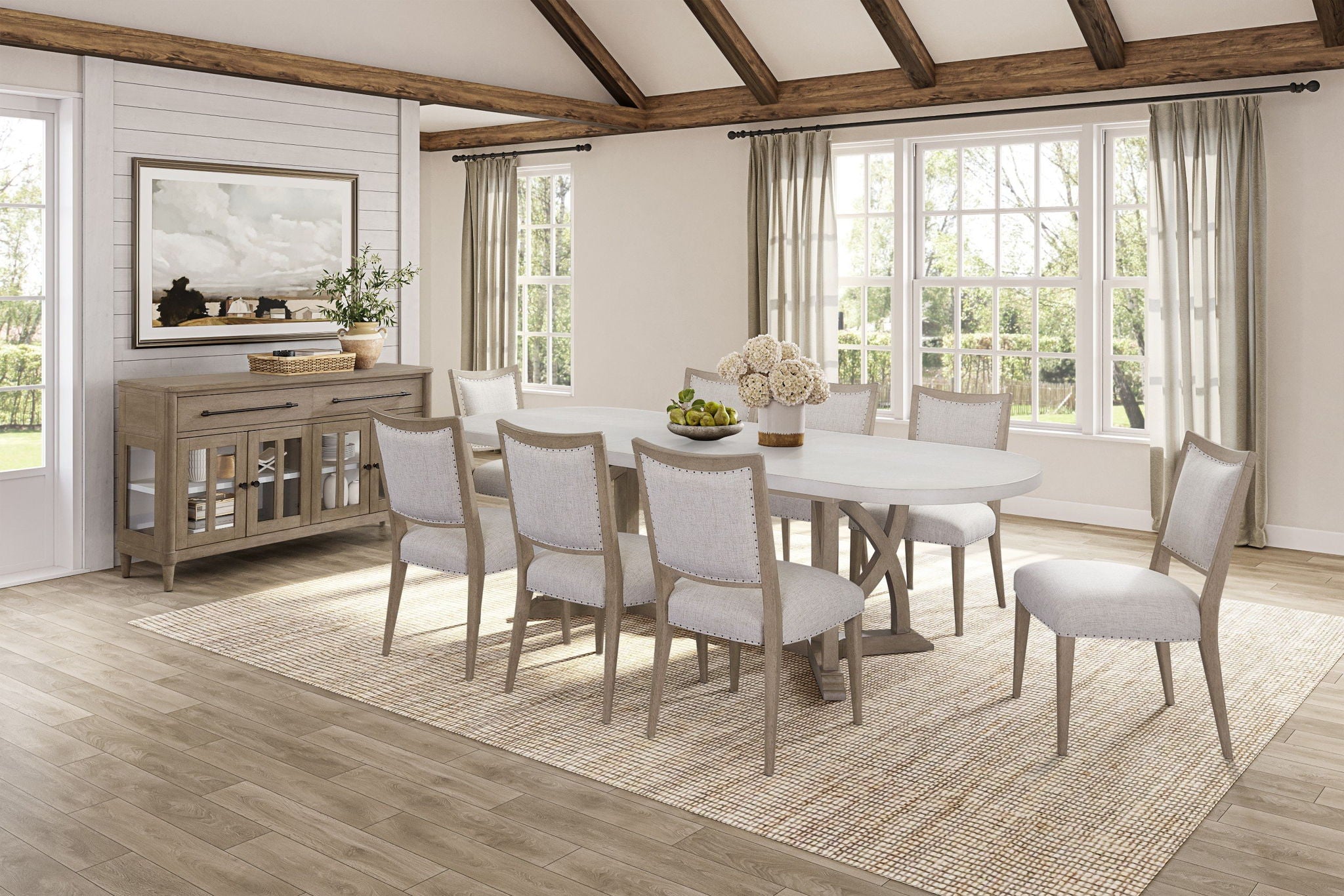 Citrus Heights - Trestle Table - Cement / Sand