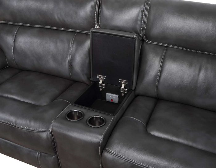 Provo Charcoal 6-Piece Dual-Power Chaise Sectional by Steve Silver