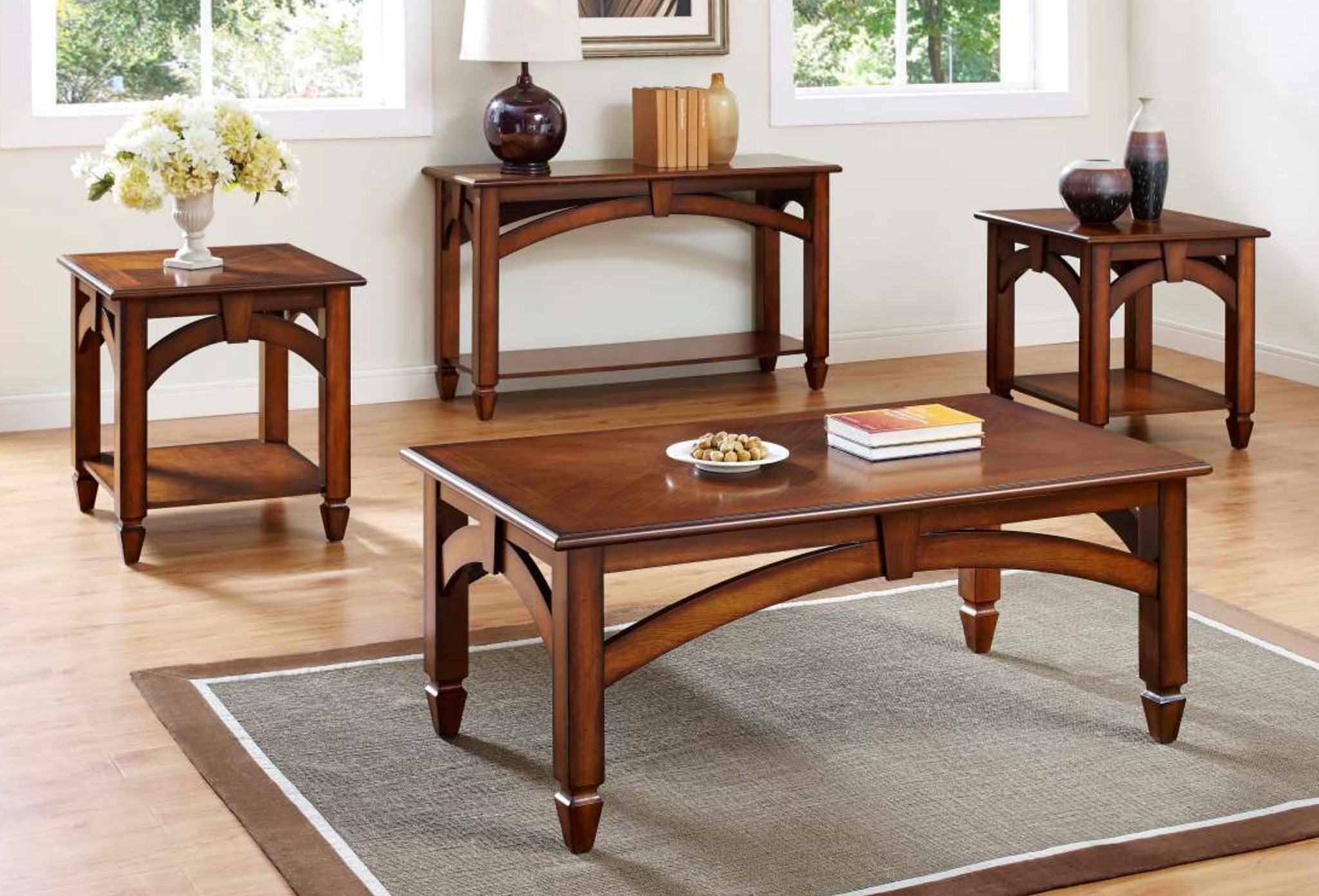 Brenton - 3 Piece Table Set - Black Cherry