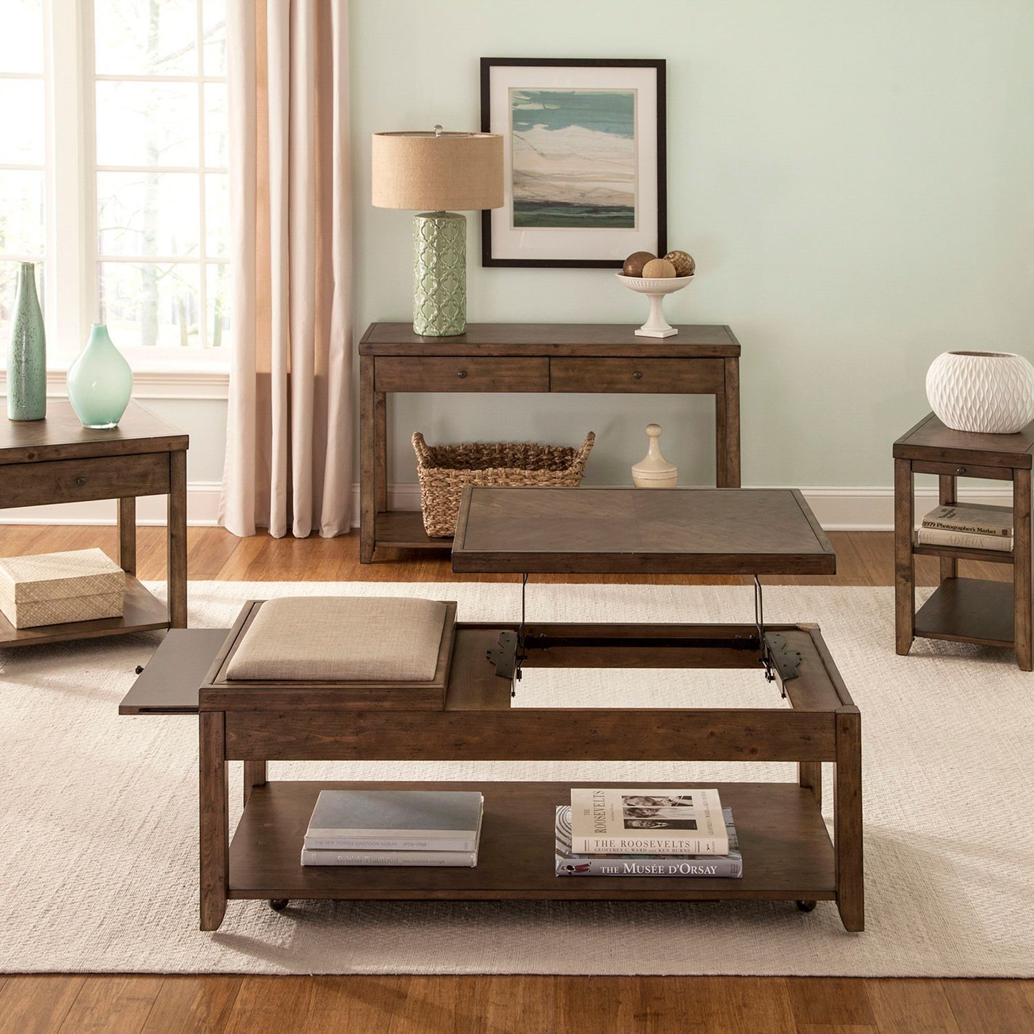 Mitchell - 3 Piece Table Set (1 Cocktail 2 End Tables) - Dark Brown