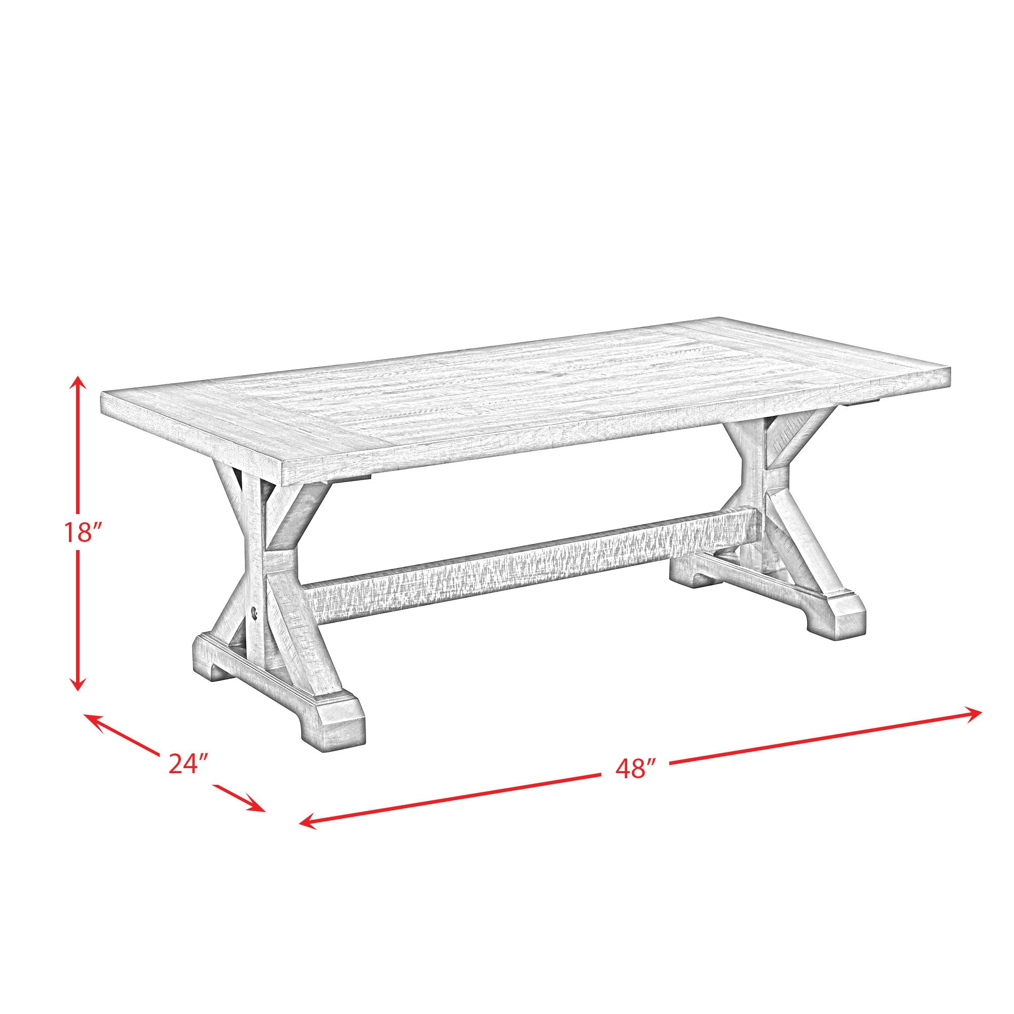 Finn - 3 Piece Accent Trestle Table Set (Coffee Table & Two End Tables) - Dark Walnut