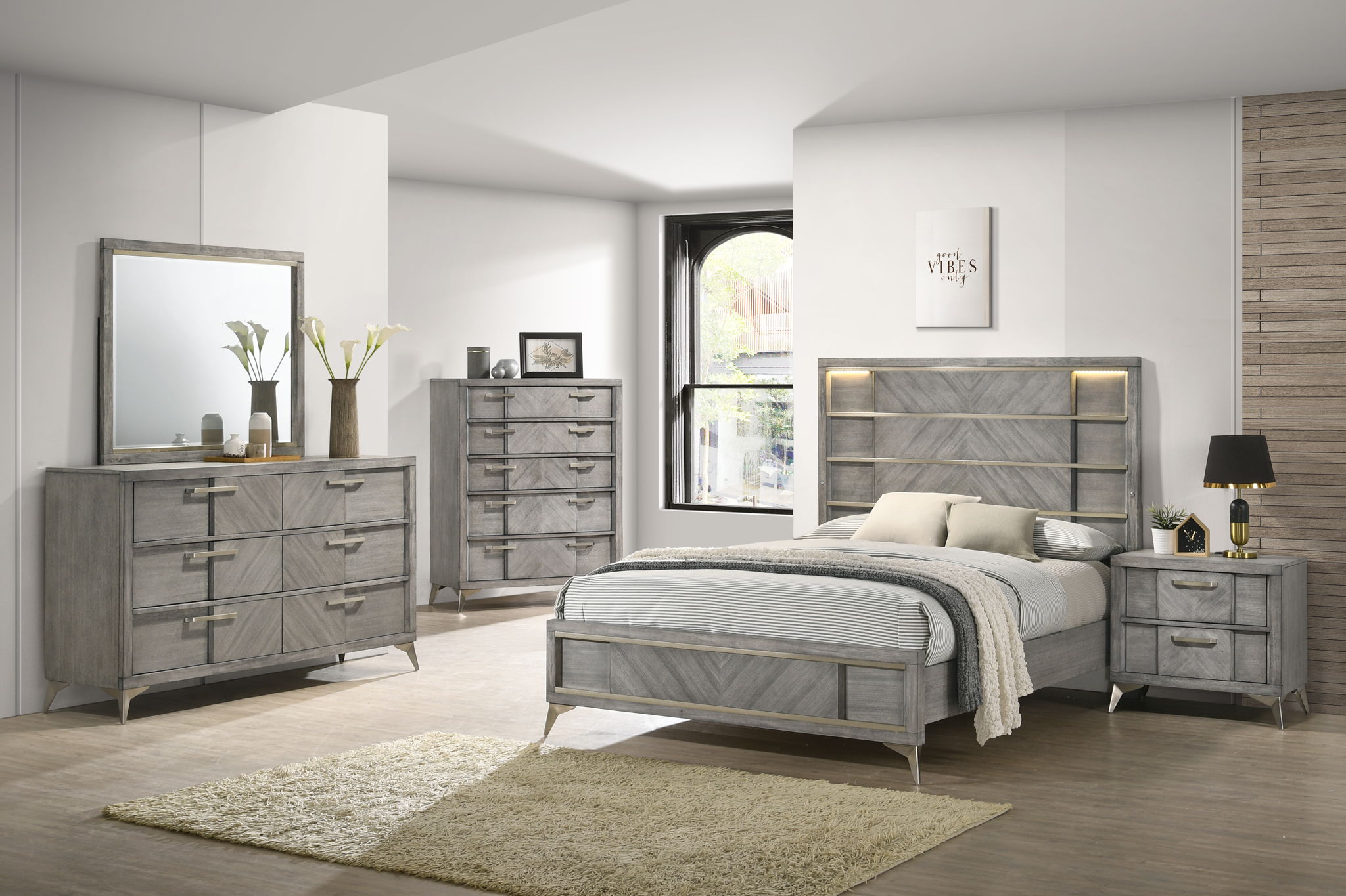 grey bedroom dresser Aries - 6 Drawer Dresser