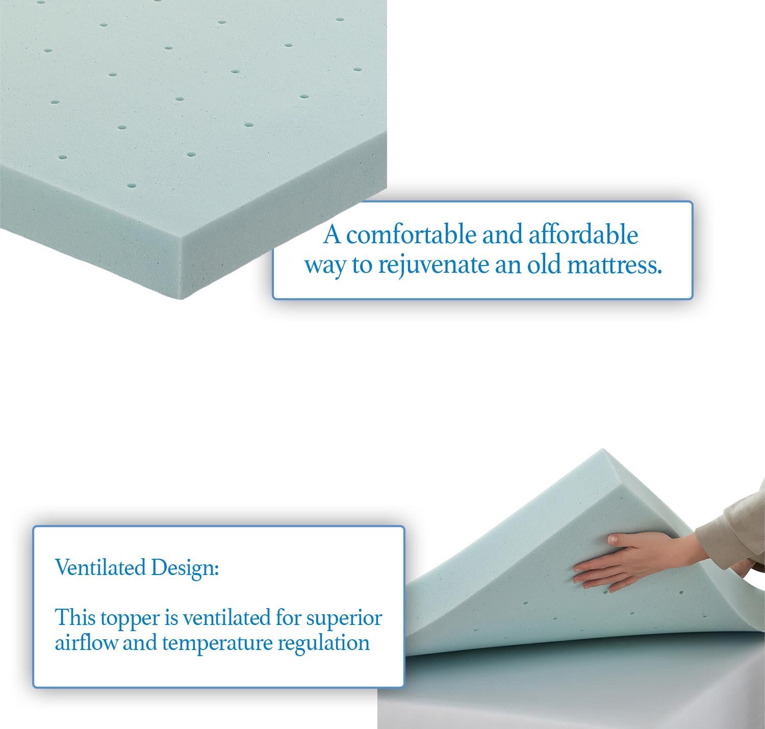 4 inch Thick Gel Infused Foam Mattress Topper