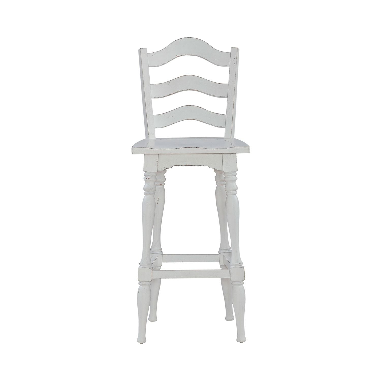 Magnolia Manor - Ladderback Swivel Bar Stool - White