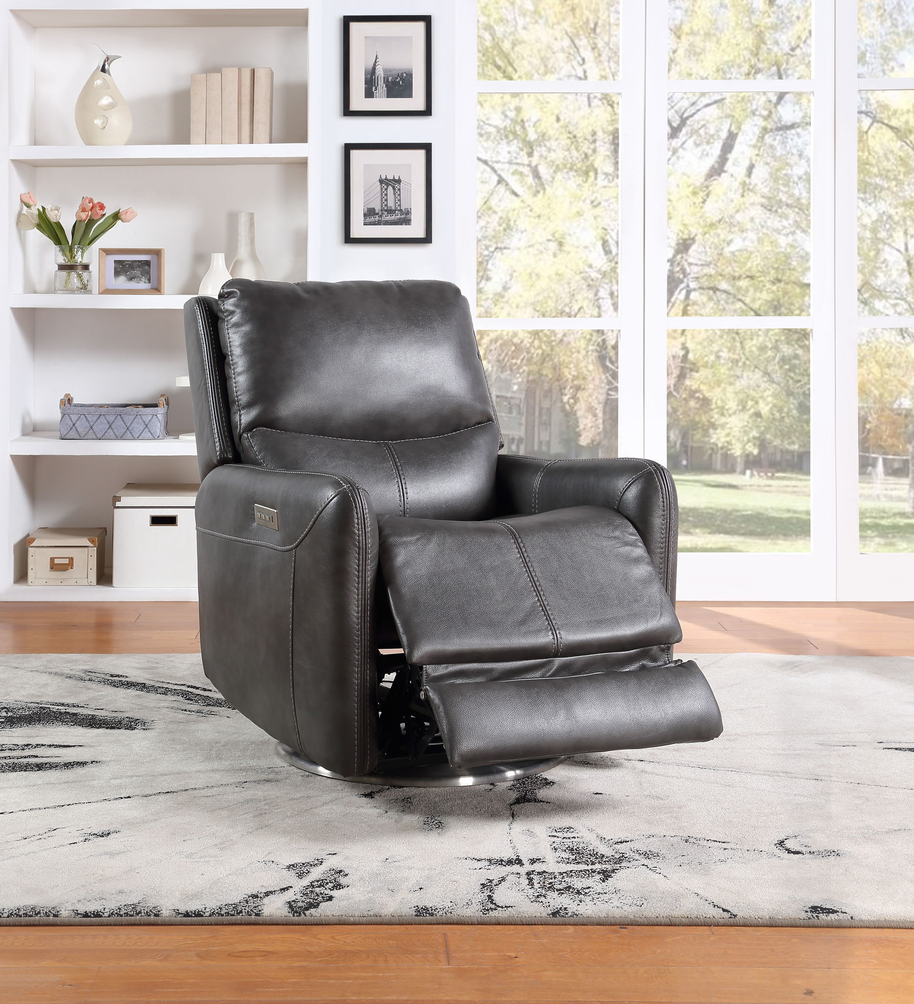 Athens - Swivel Triple-Power Chair - Black