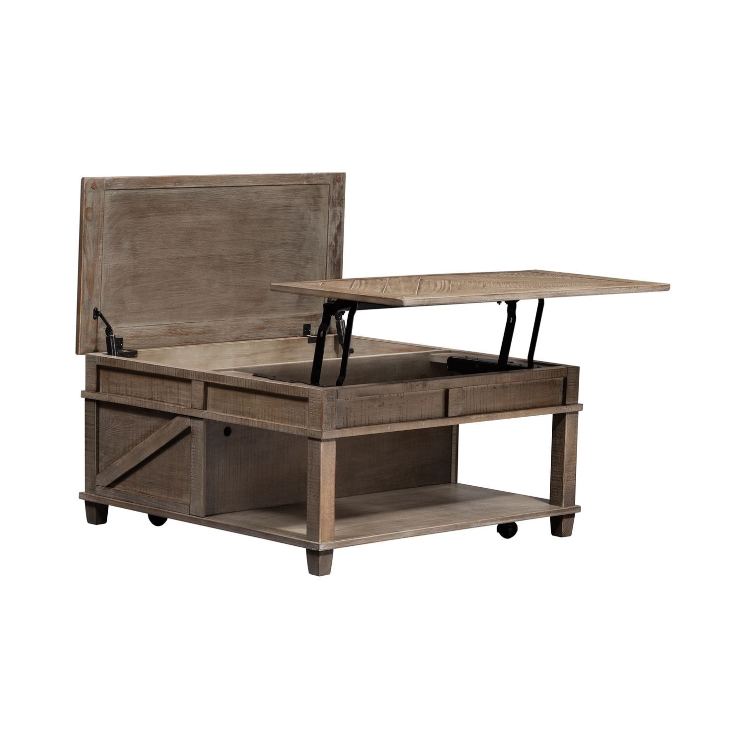 Parkland Falls - 3 Piece Table Set (1 Lift Top Cocktail Table 2 End Tables) - Light Brown