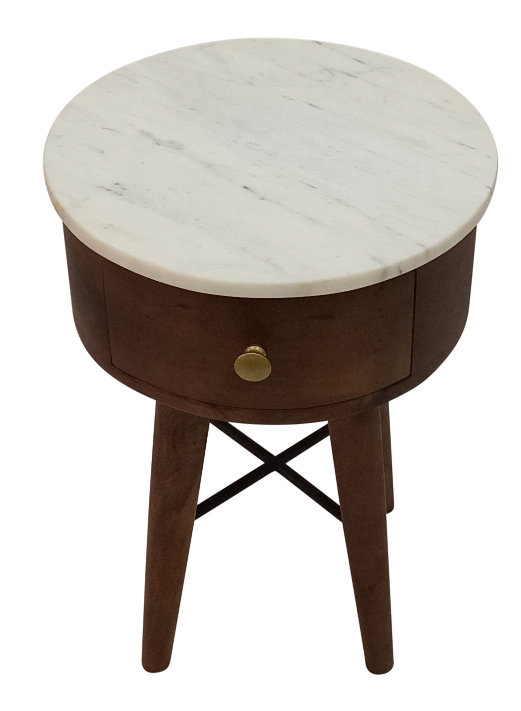 Bangalore - Marble Top Round End Table - White