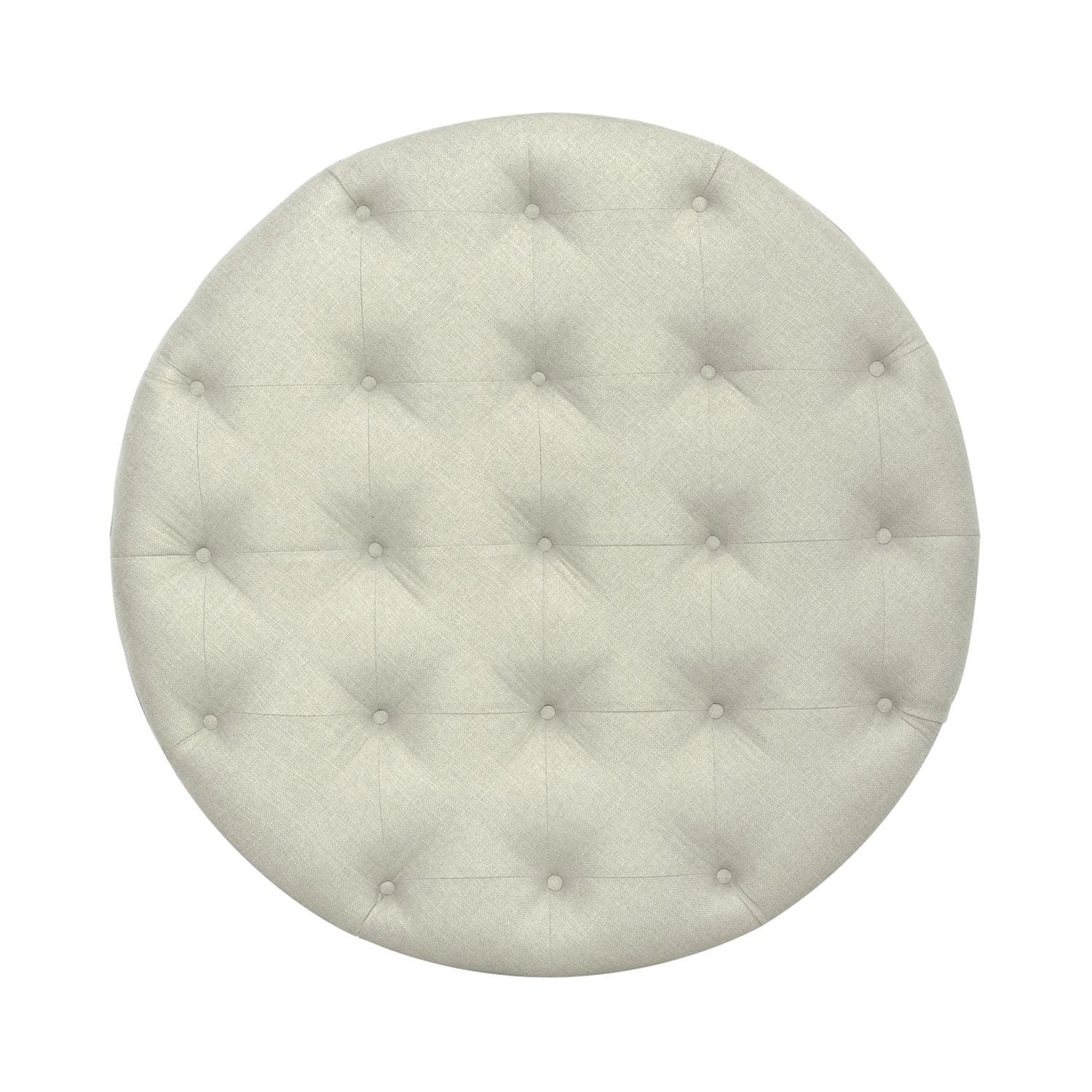 Americana Farmhouse - Round Cocktail Ottoman - Light Brown