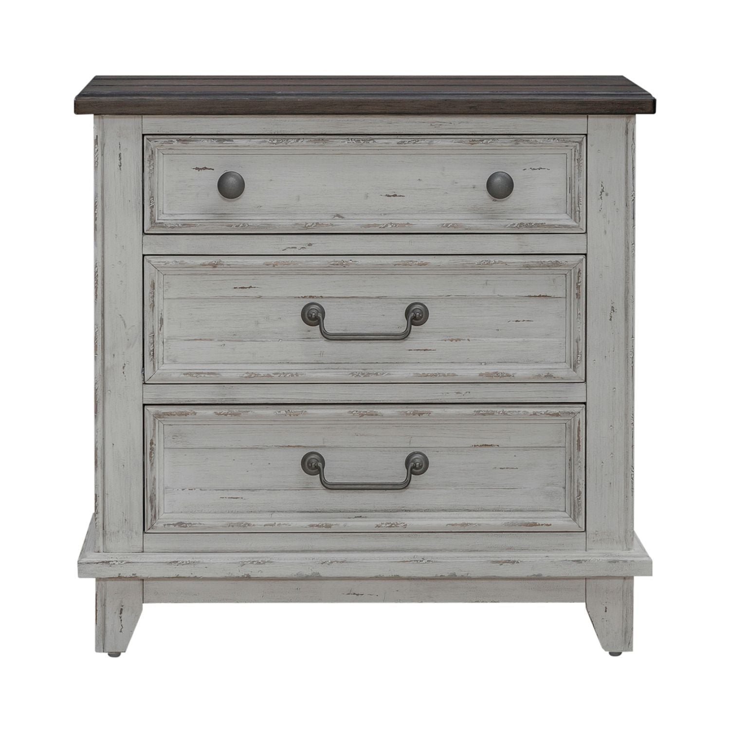 River Place - 3 Drawer Nightstand With Charging Station - White