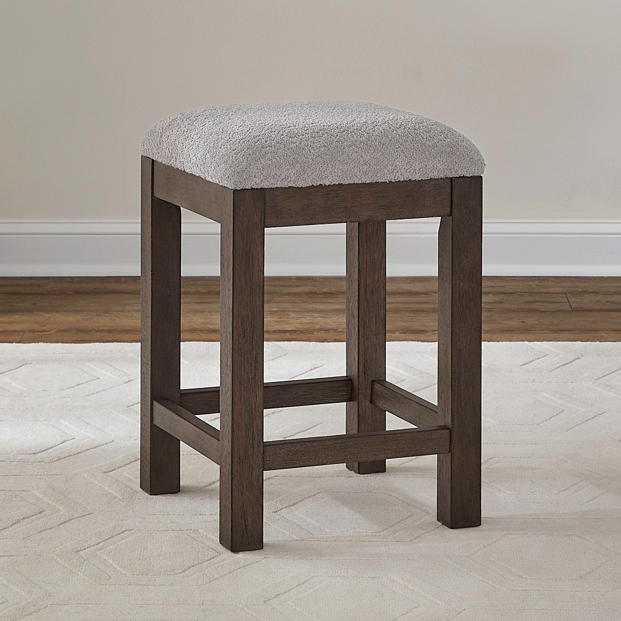 Cascade Portable Stool Cascade Falls - Upholstered Console Stool - Satin Espresso / Gray