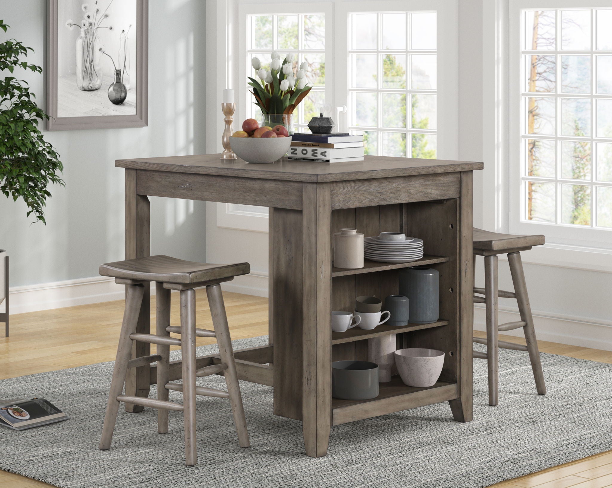 Hartford - Backless Gathering Stool (Set of 2) - Rustic