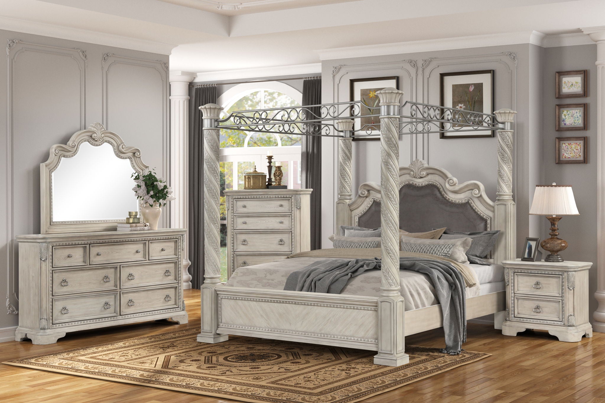 Coventry - Upholstered Panel Canopy Bed