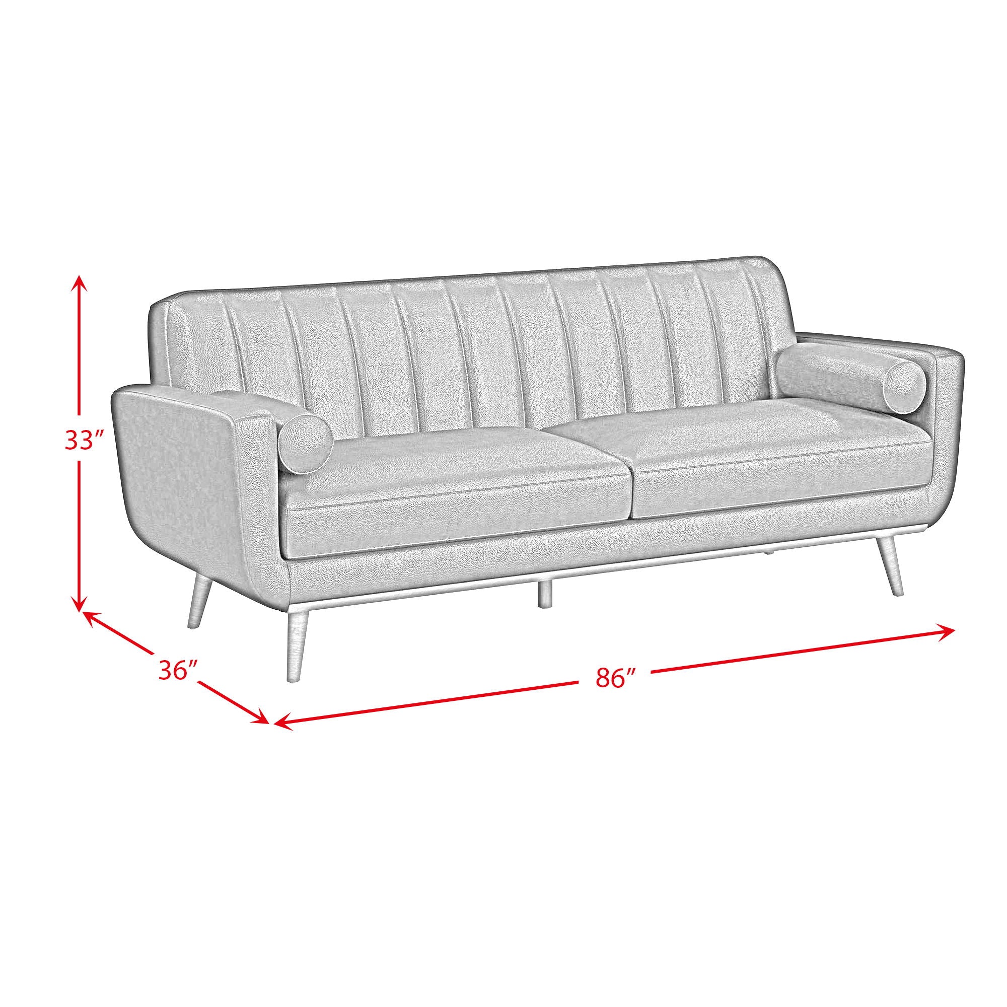 Horizon - Sofa With Wood Front And 2 Pillows
