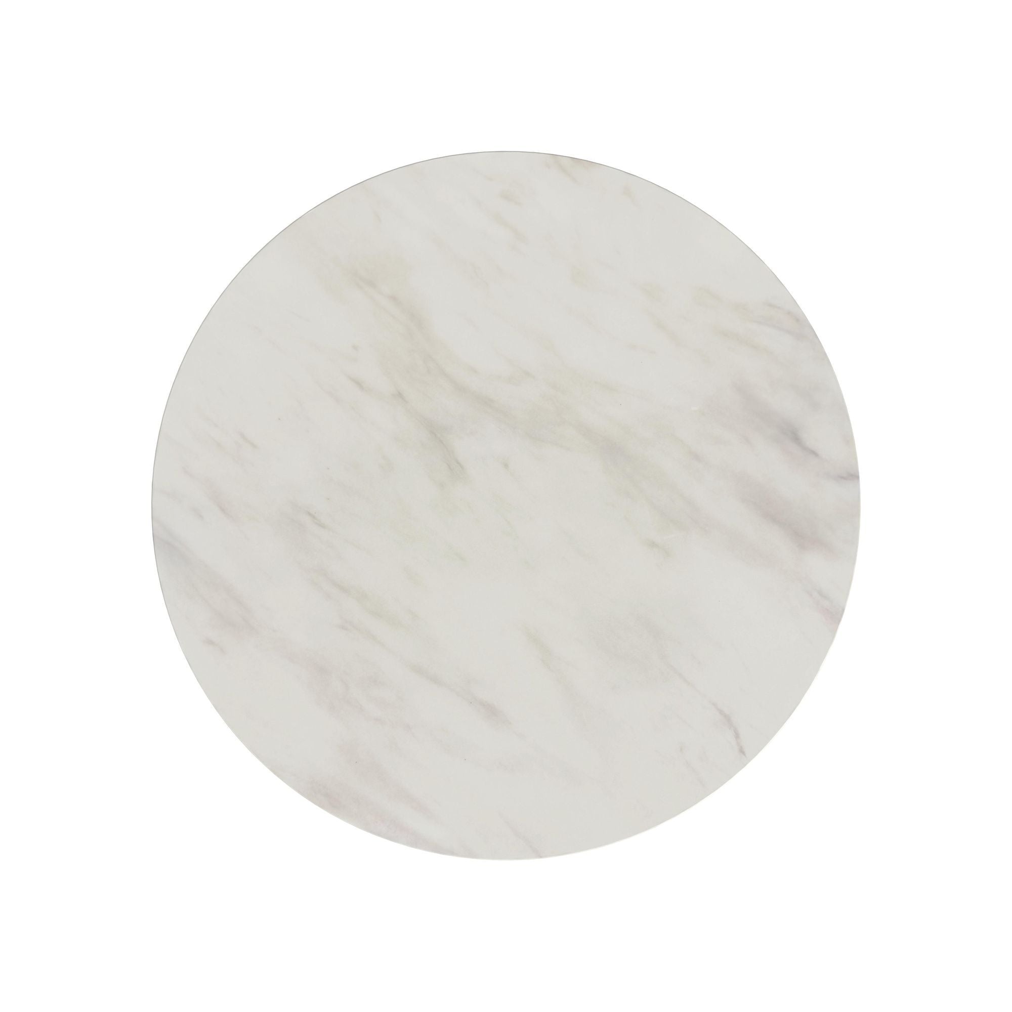 Sylvie - Round Table With White Faux Marble Top And Base