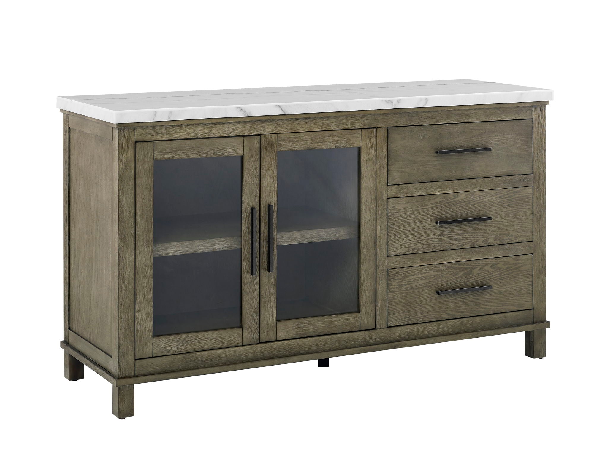 Grayson - Marble Top Server - White / Light Brown
