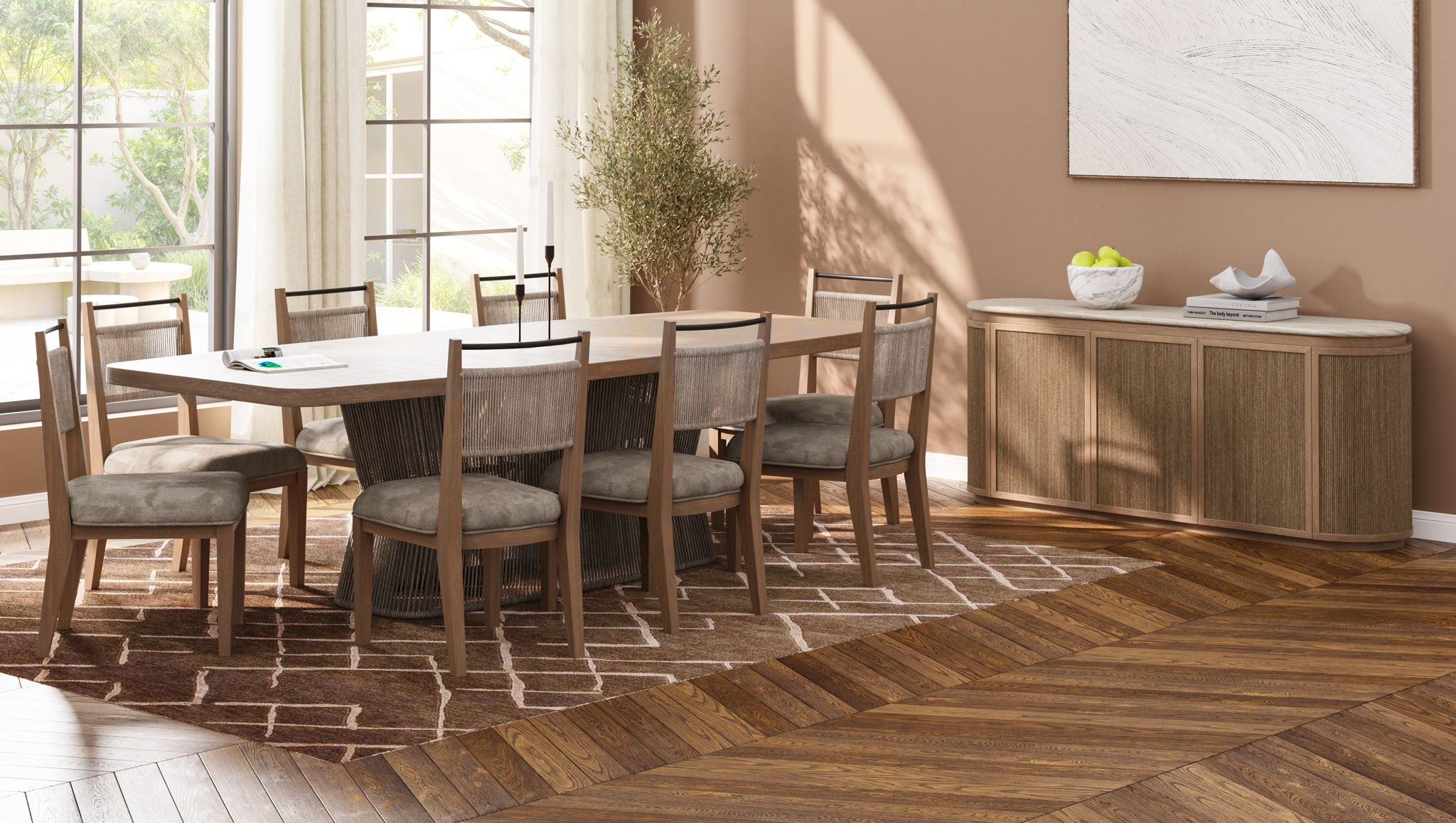 Trilogy - Pedestal Dining Table - Toffee