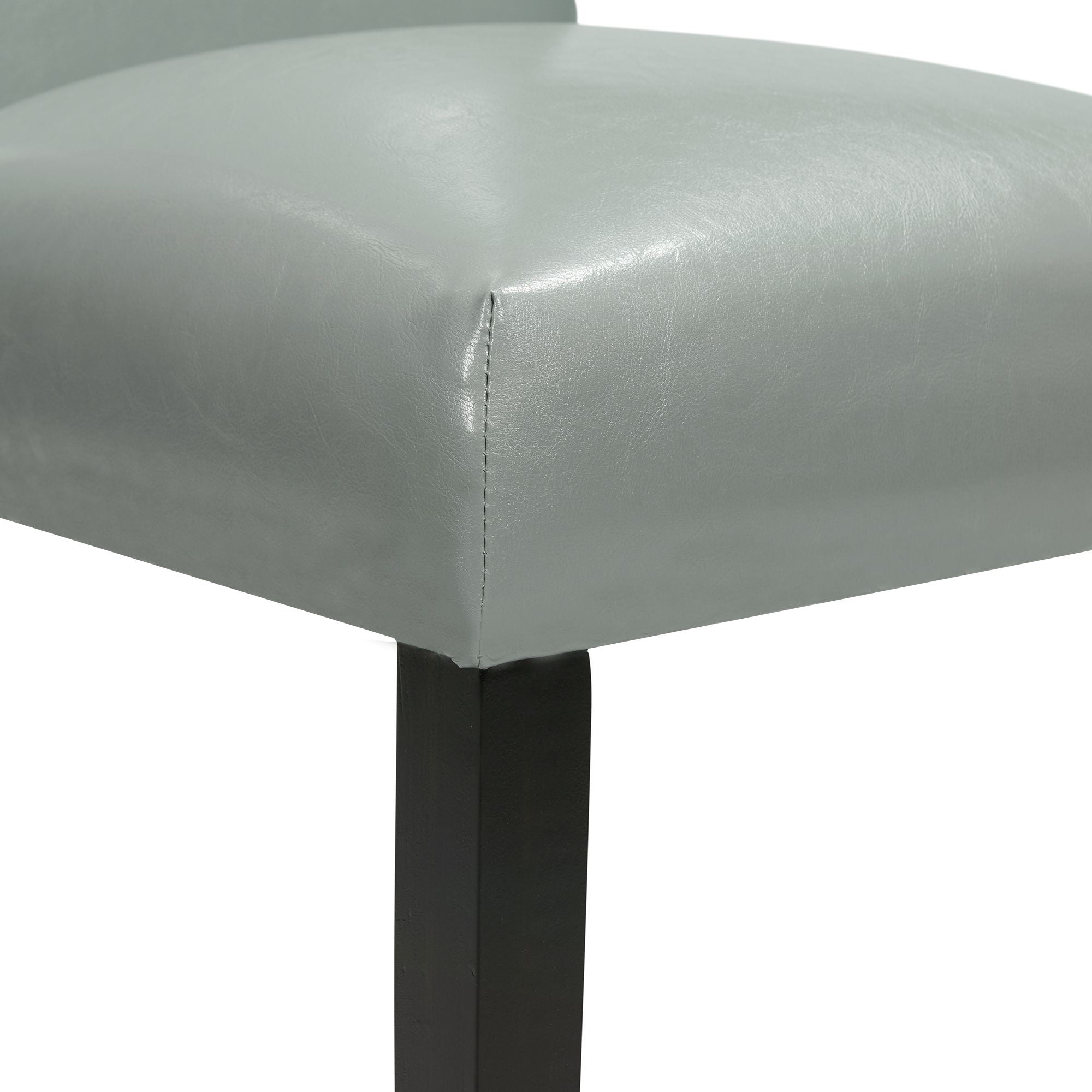 Francesca - Rectangular 5 Piece Gray PU Chairs Dining Set, Table & Four Chairs - Gray Marble