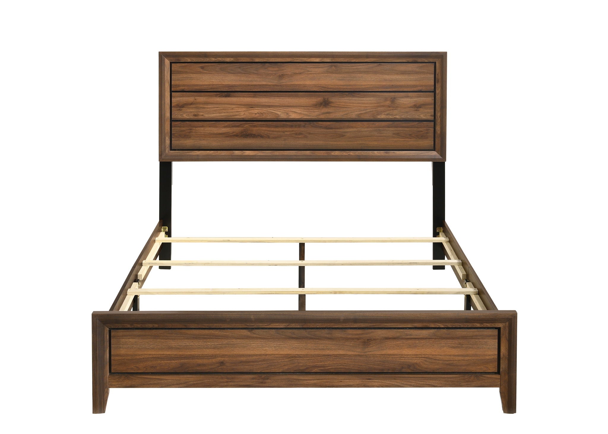Kennedy - Queen Panel Bed In A Box With USB - Nutmeg