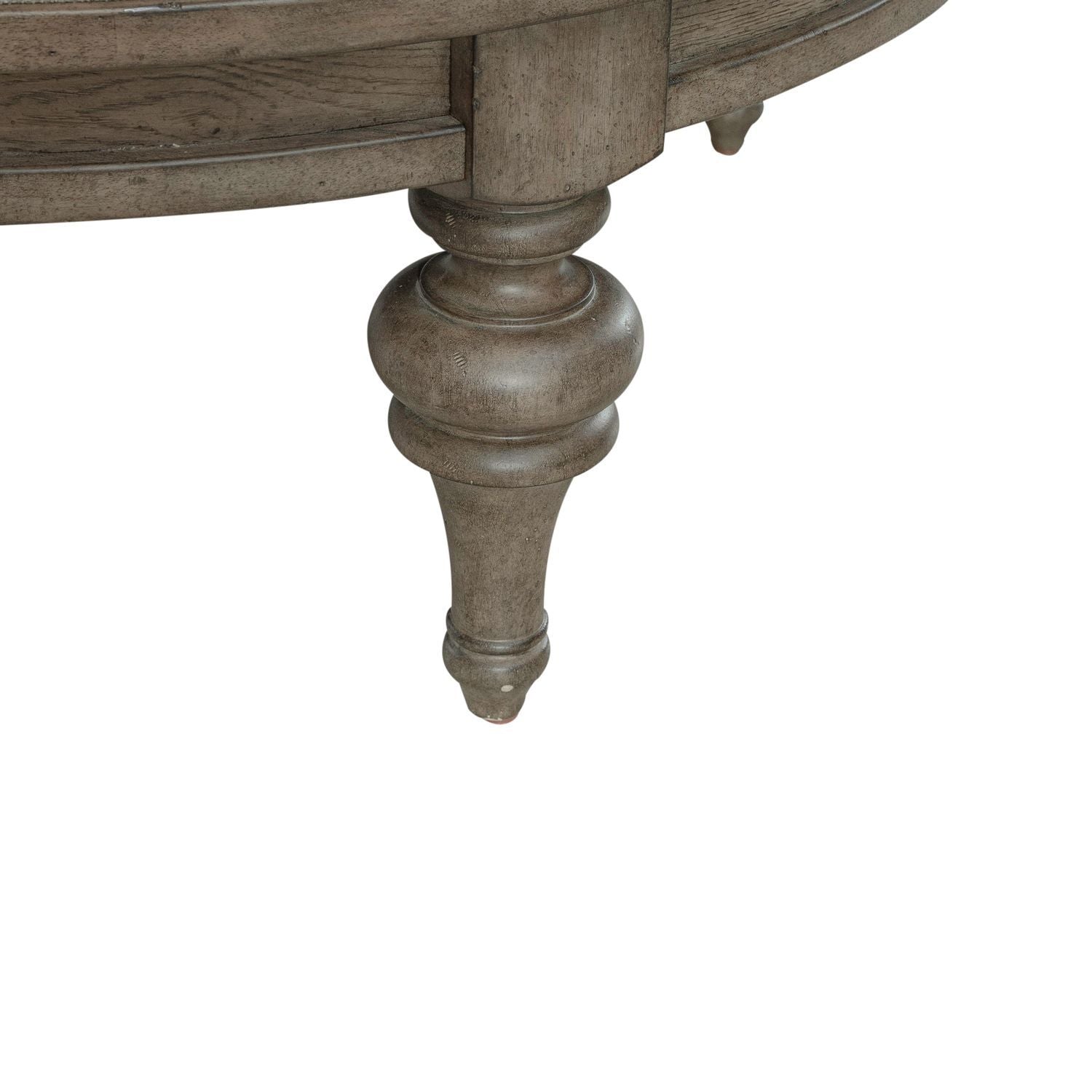 Americana Farmhouse - Round Cocktail Ottoman - Light Brown