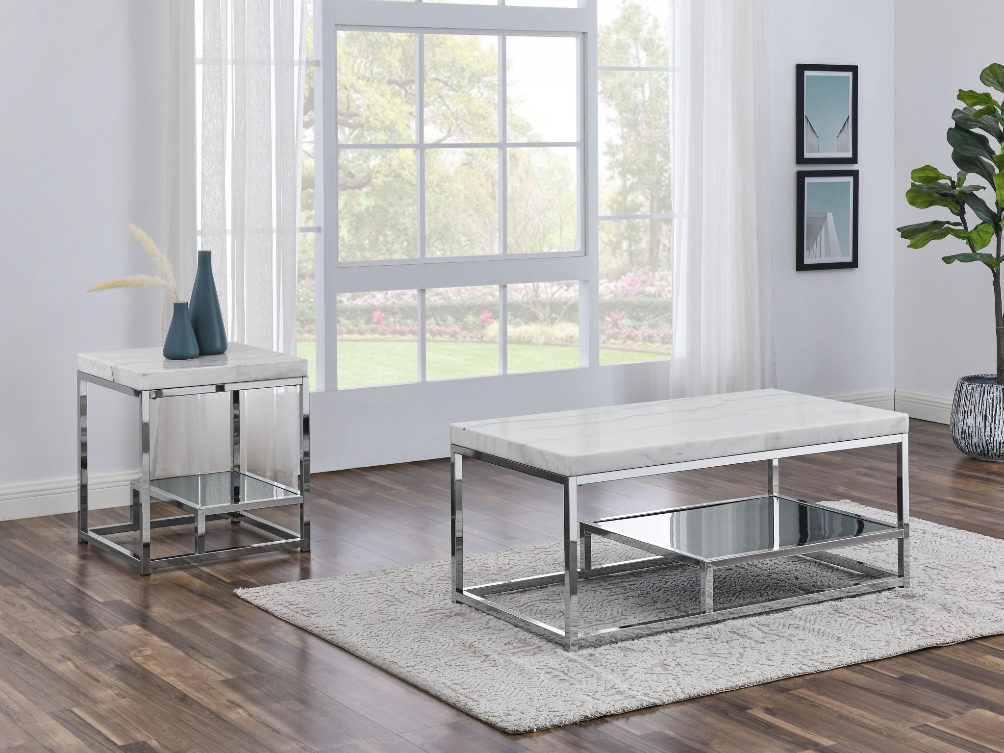 Aston - White Marble Top Table
