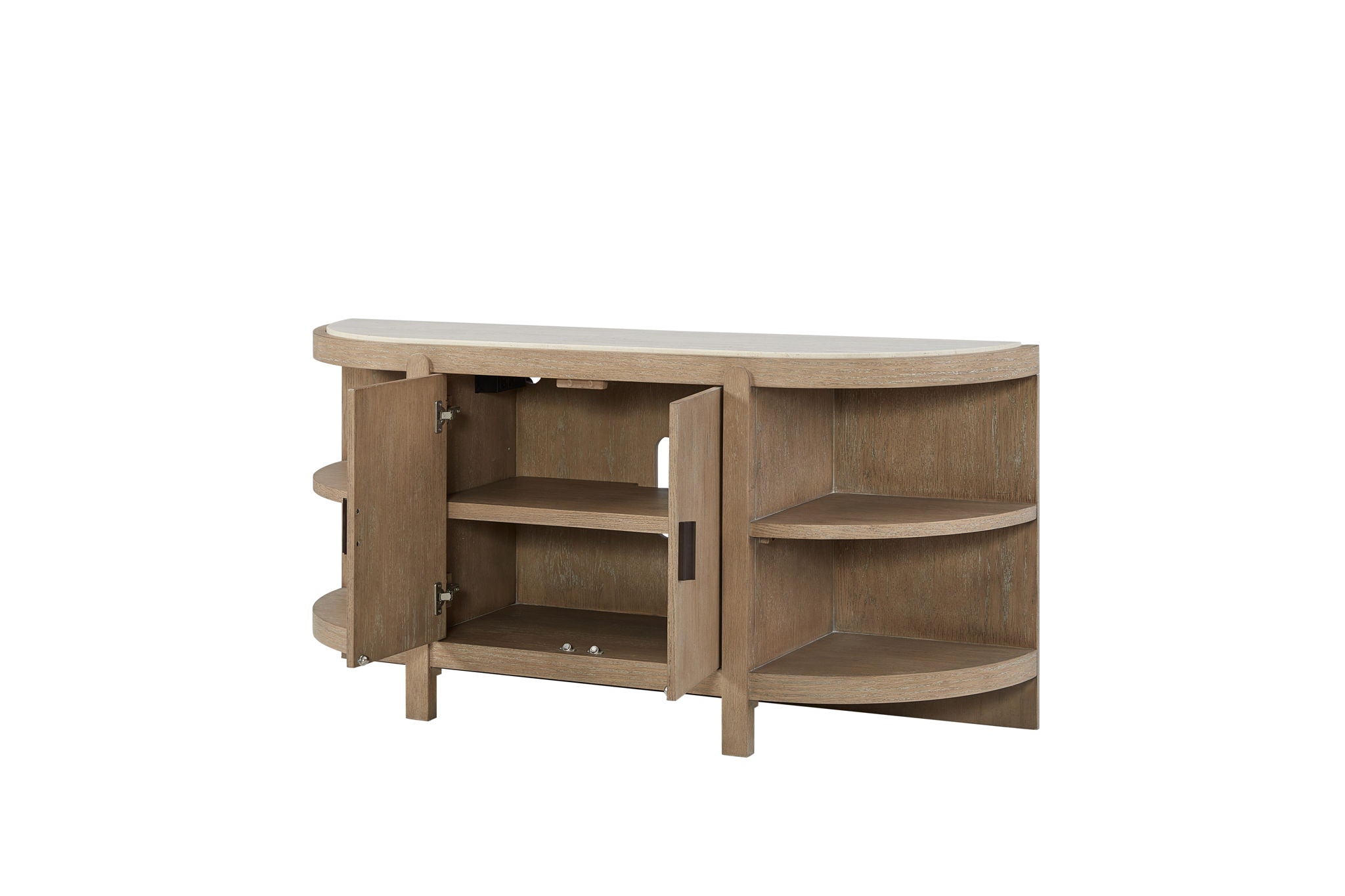 Trilogy - 2-Door Console Table With Marble Top - Toffee