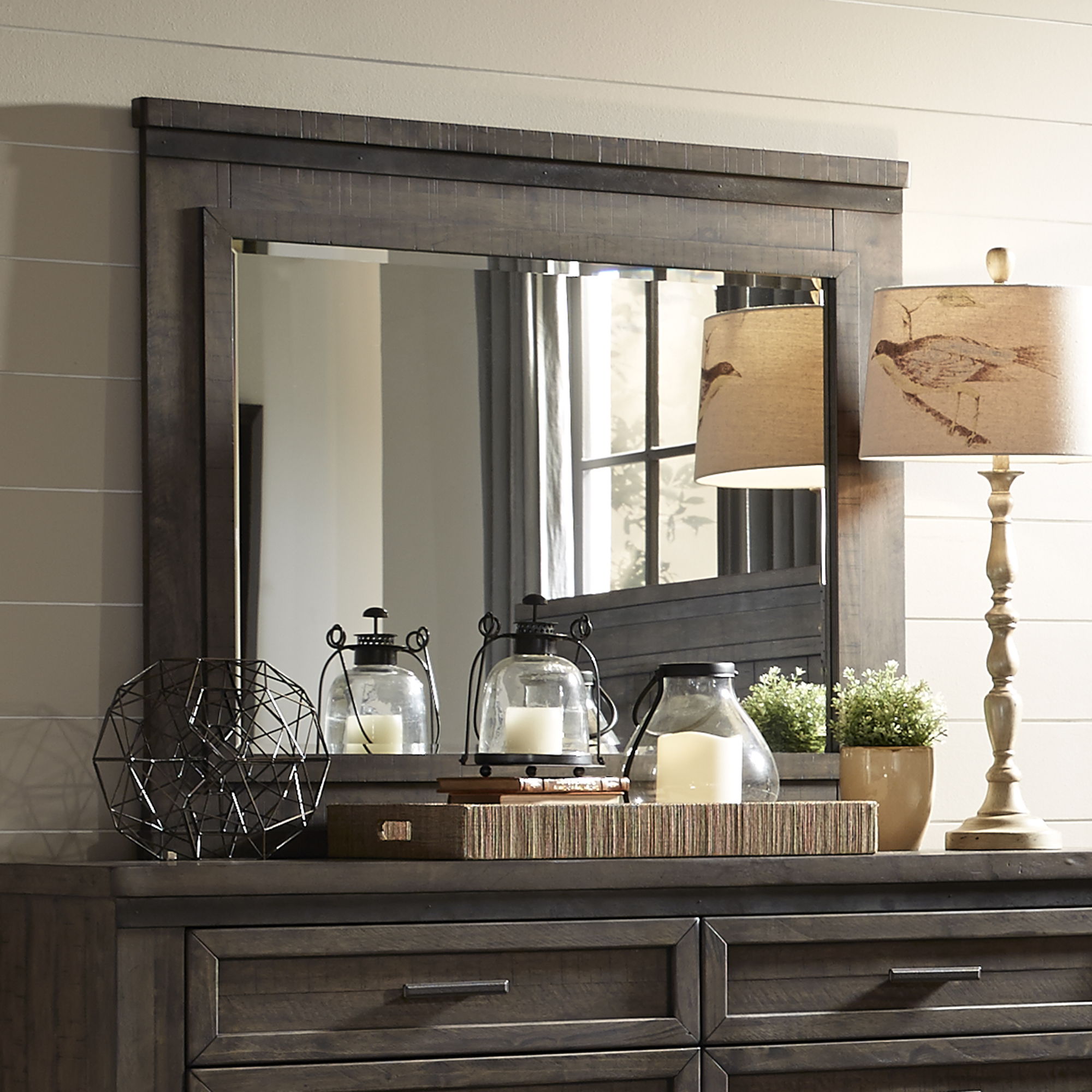 Thornwood Hills - Mirror Metal Strip Accents - Dark Brown