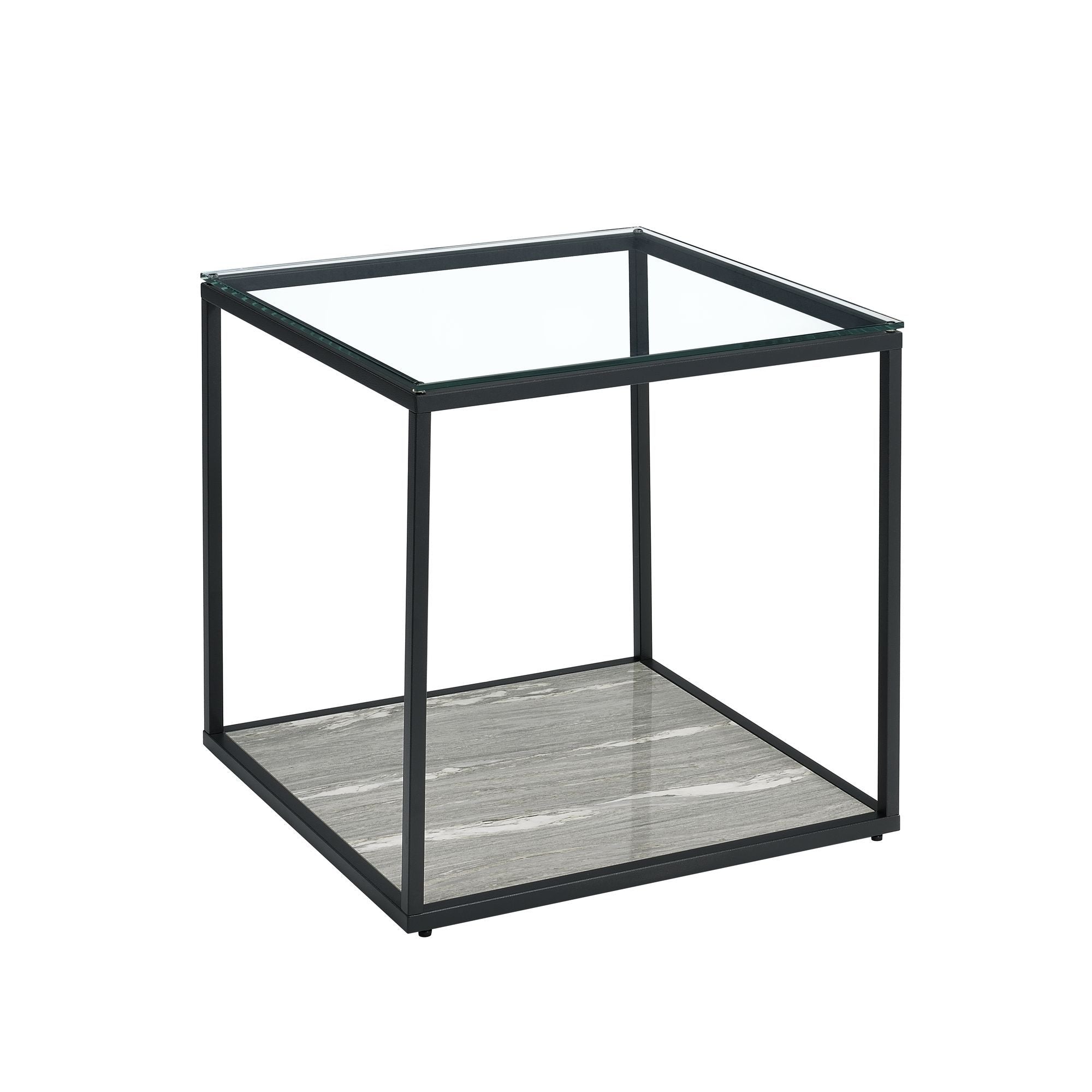 Yasmin - 2 Piece Occasional Table Set Coffee Table & End Table - Gray