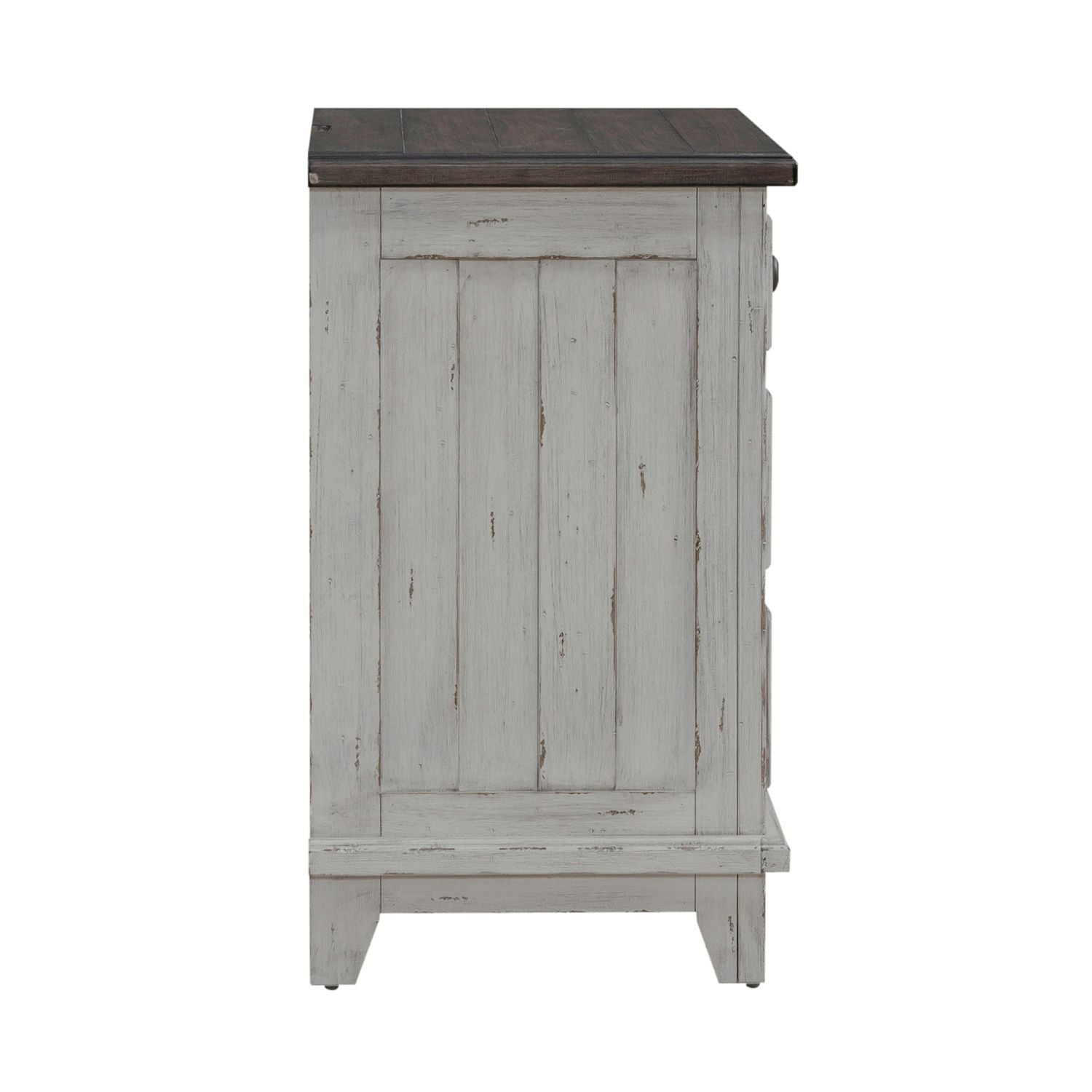 River Place - 3 Drawer Nightstand With Charging Station - White