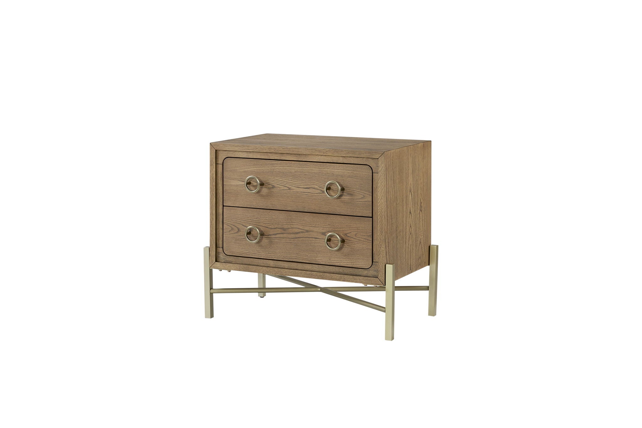 Elure - 2 Drawer Nightstand With USB - Latte