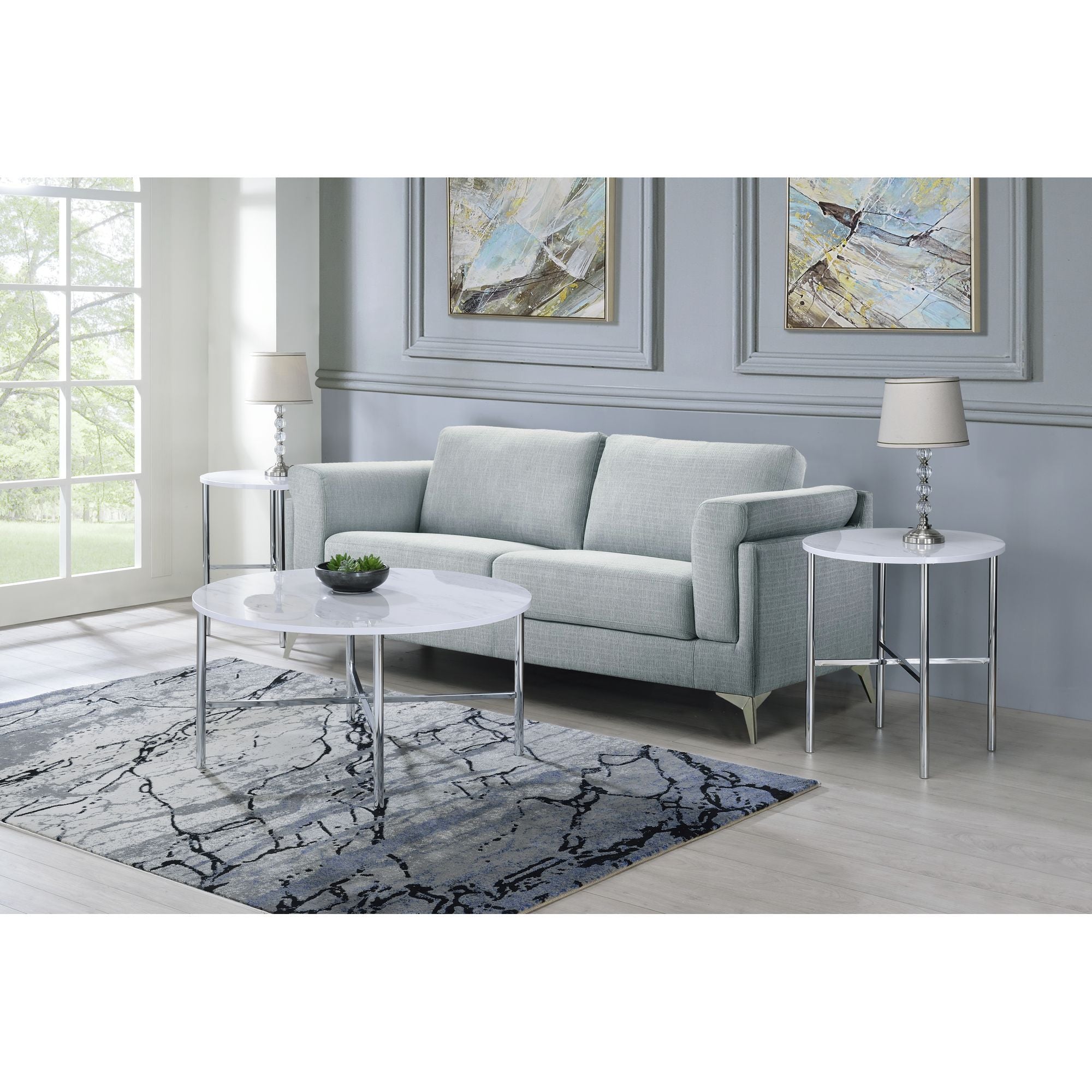 Cyrus - 3 Piece Occasional Table Set - Chrome