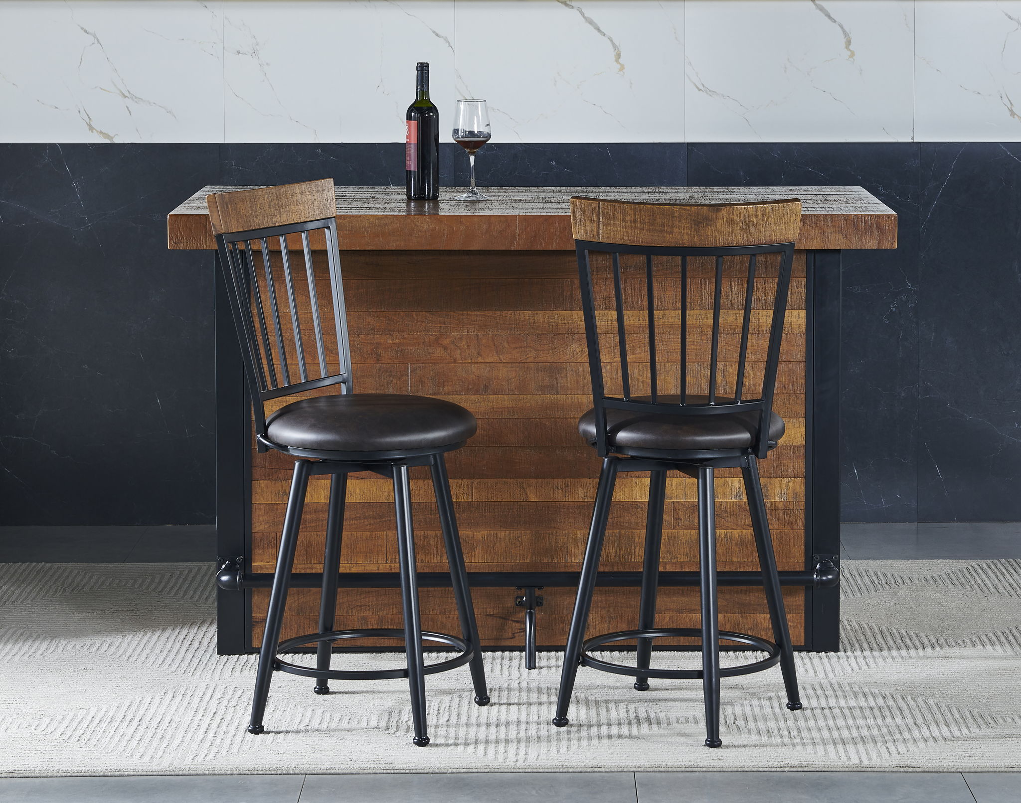 Tyler - Swivel Counter Chair (Set of 2) - Dark Gray