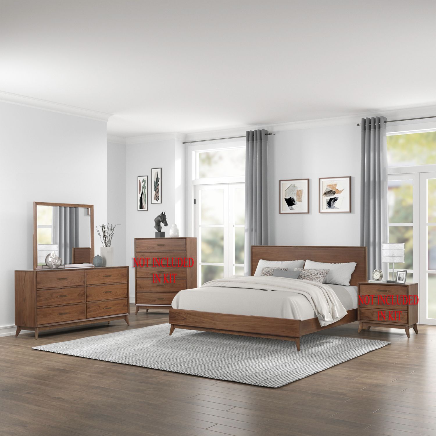 Century Modern - Landscape Mirror - Light Brown
