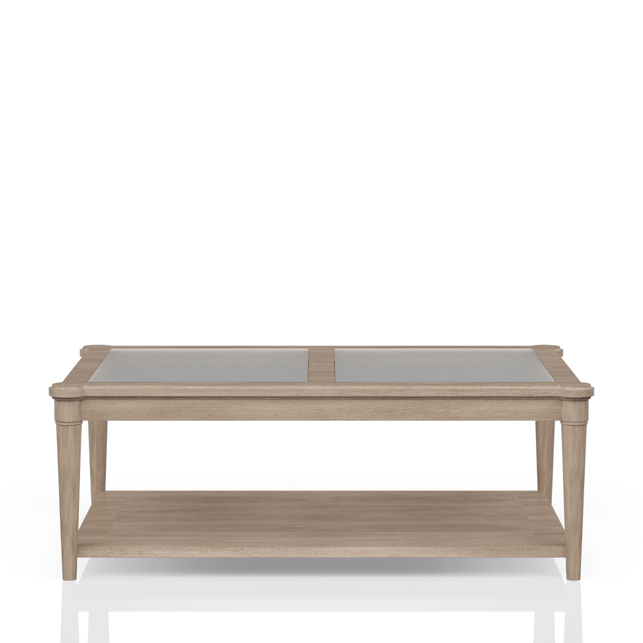 Citrus Heights - Frosted Glass Top Cocktail Table With Casters - Sand