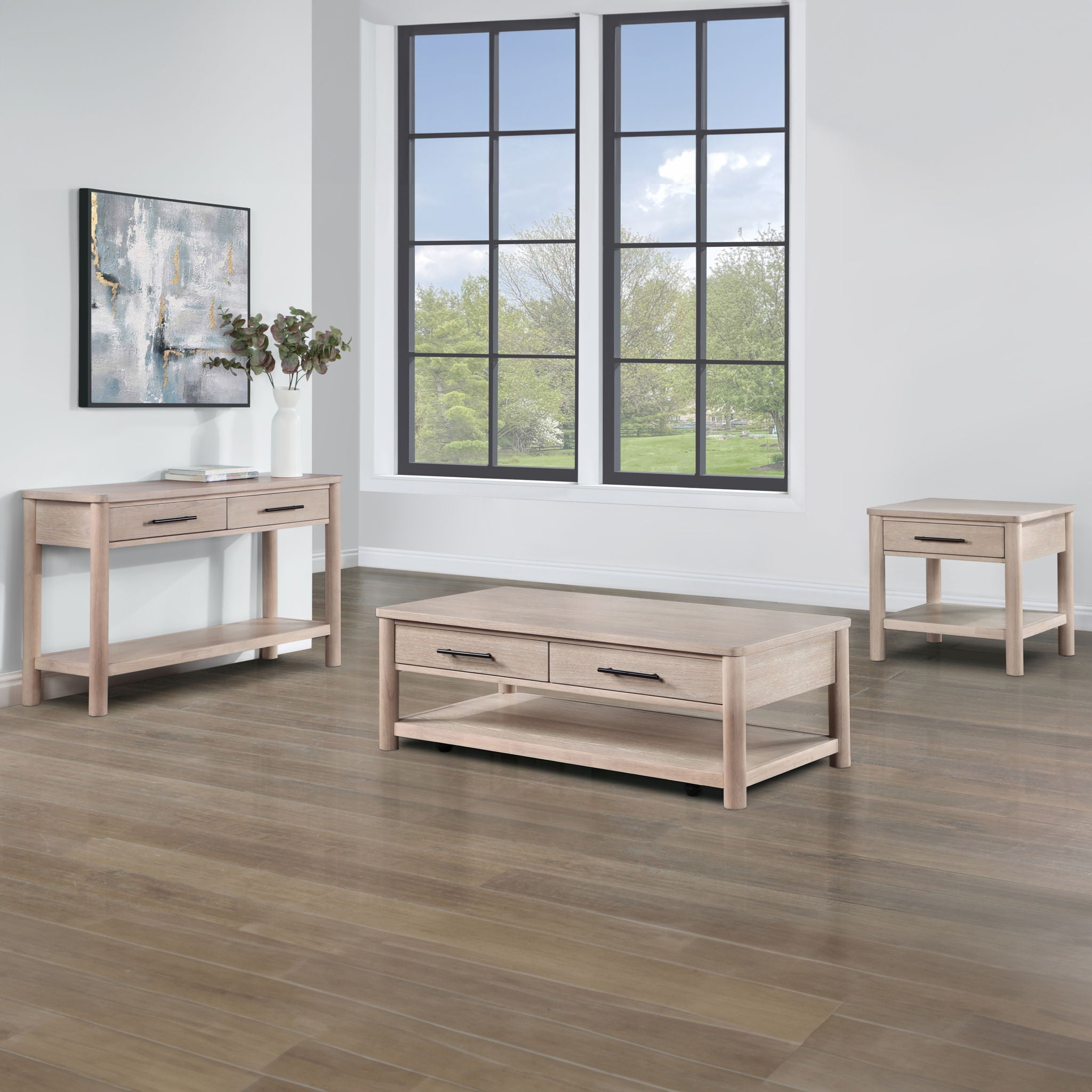 Gabby - 3 Piece Table Set 2 End Table - Light Brown