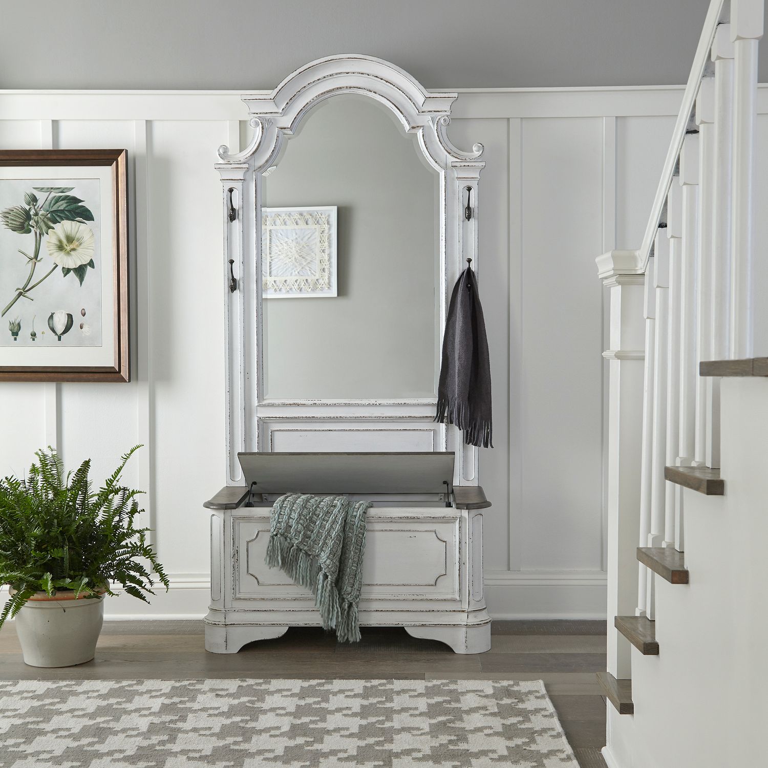 2 Piece Magnolia Manor Hall Tree Set by Liberty Furniture
