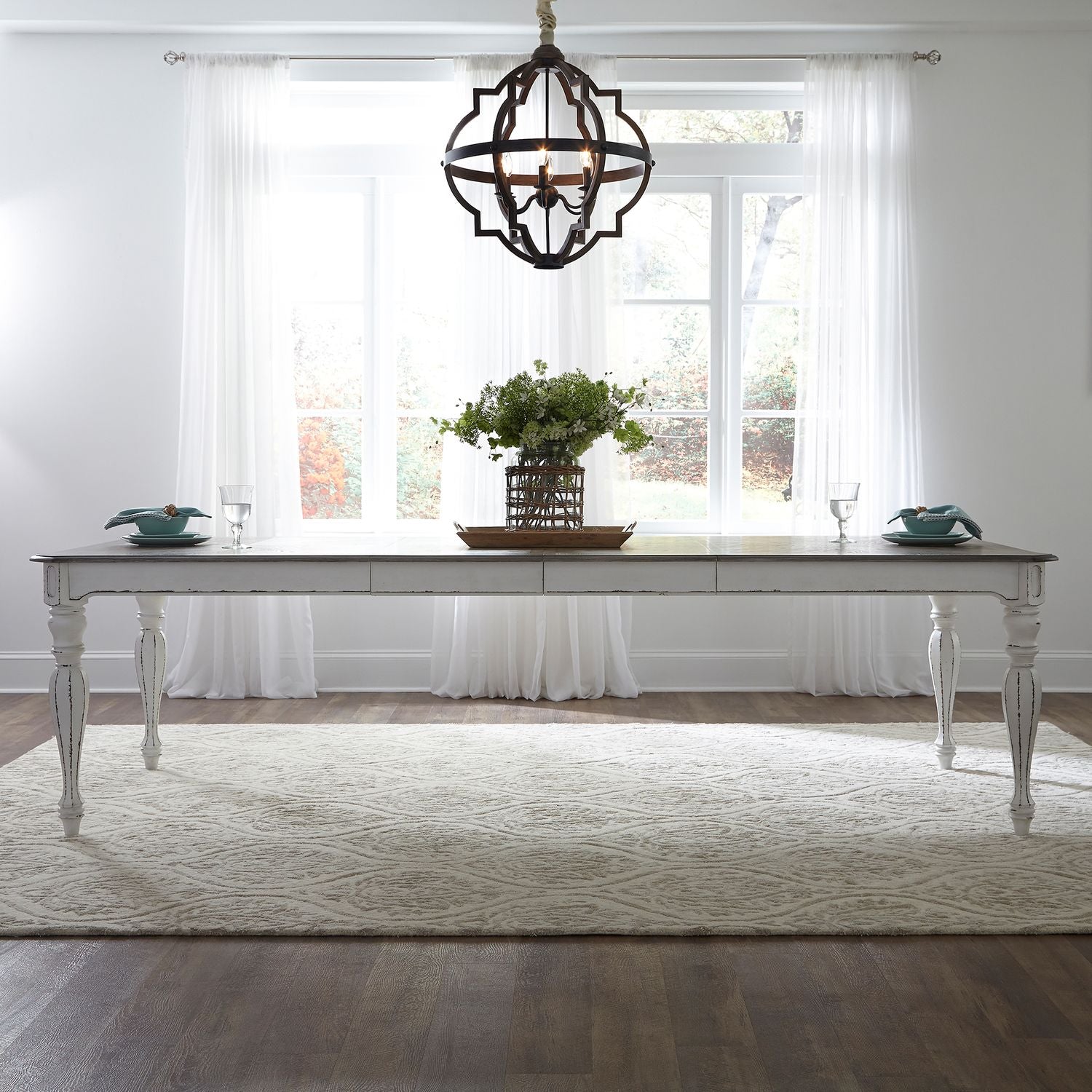 Magnolia Manor Opt 9 Piece Leg Table Set W44 x D108 x H30