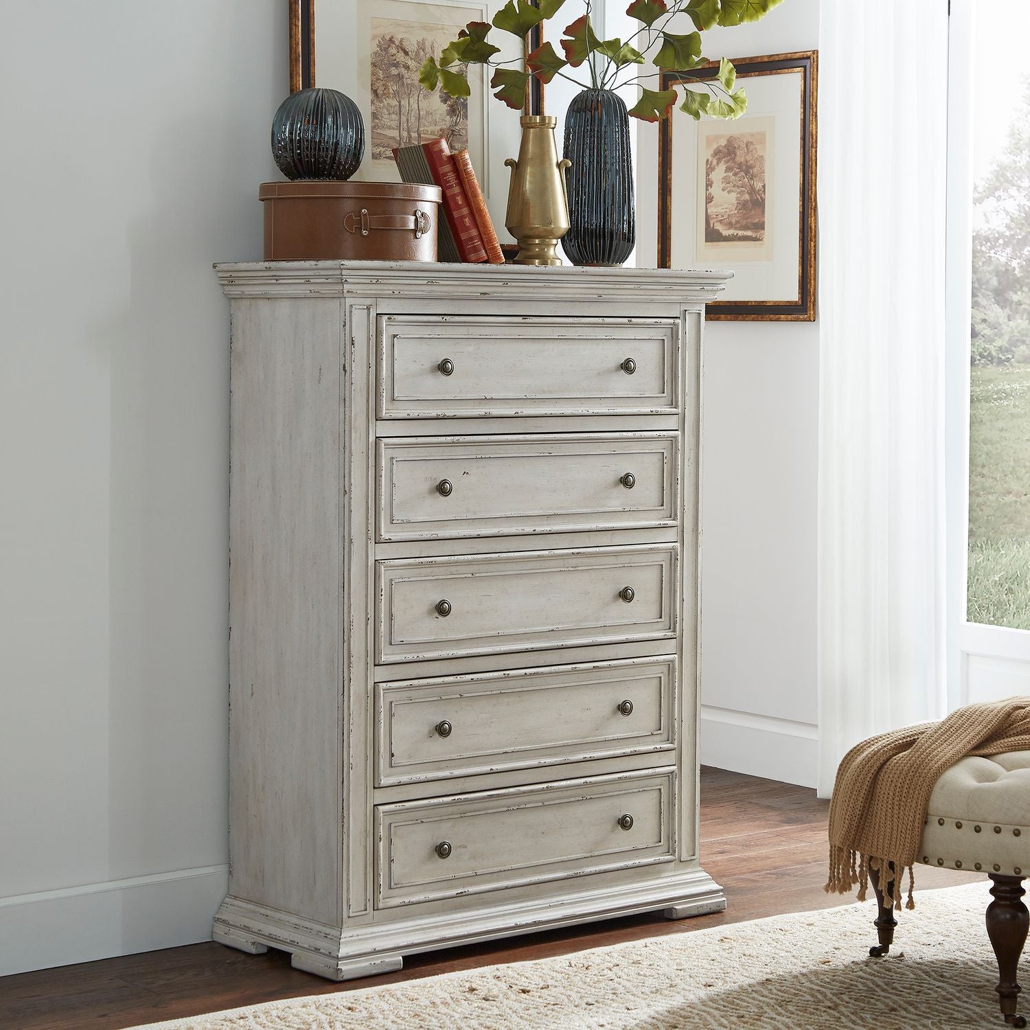 Big Valley 361W-BR Bedroom Collection By Liberty Furniture   White Stone Distressed Finish