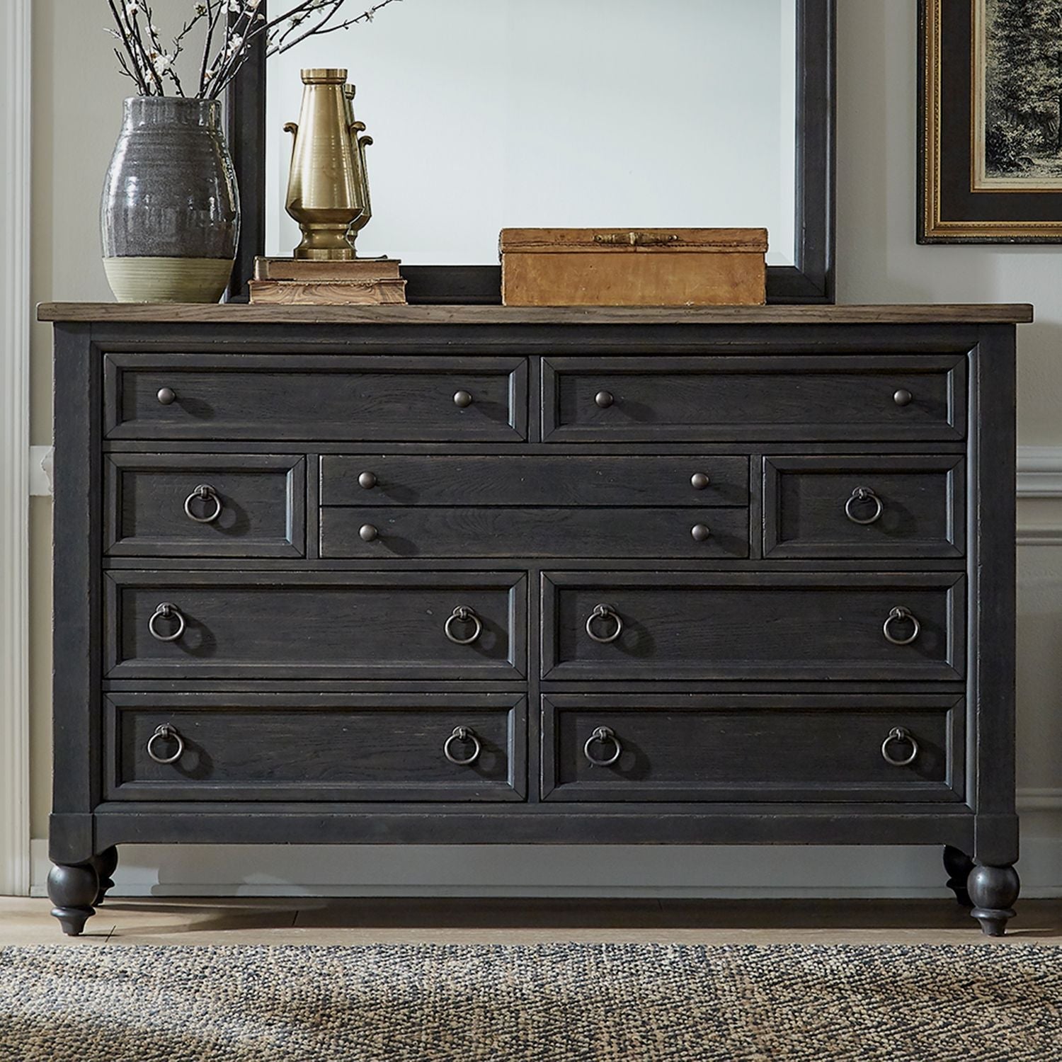 Americana Farmhouse 615-BR Upholstered Sleigh Bedroom Collection from Liberty Furniture