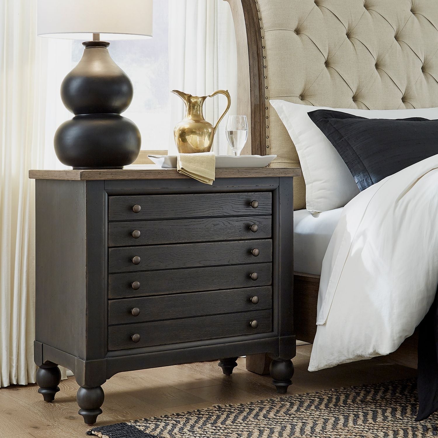 Americana Farmhouse 615-BR Upholstered Sleigh Bedroom Collection from Liberty Furniture