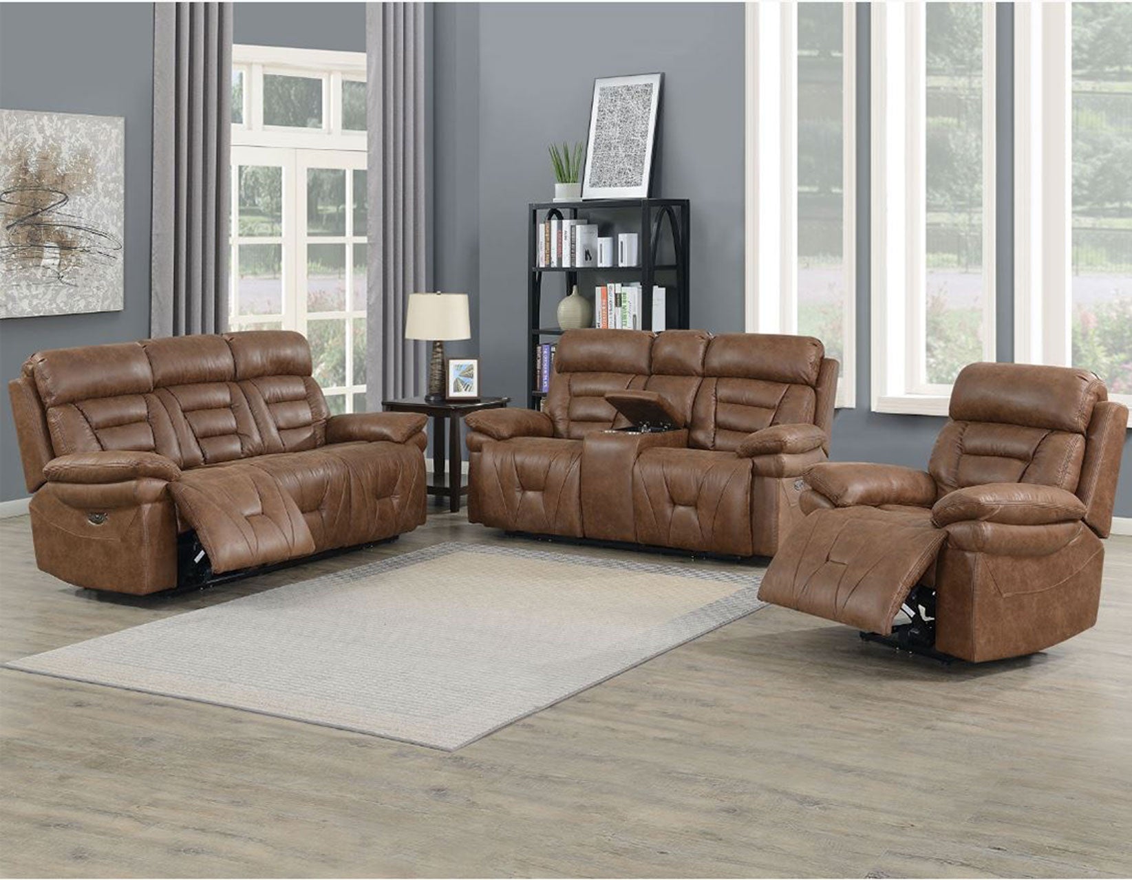 Brock 3 Piece Dual Power Motion Collection By Steve Silver