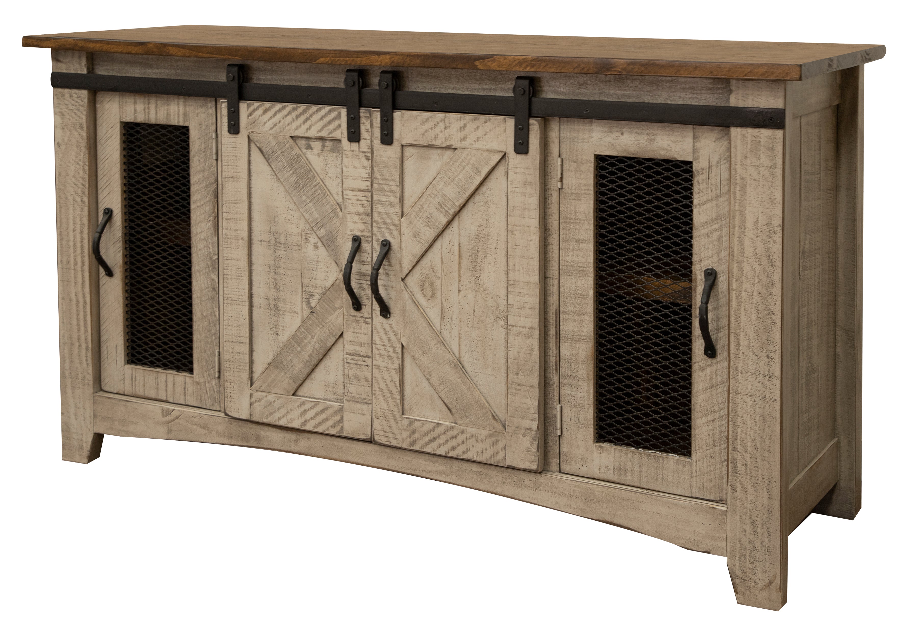 Pueblo Gray TV Stand Collection Model: IFD3401TVSTANDS  SOLID WOOD